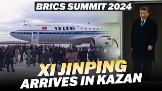 Live President of China Xi Jinping arrives at Kazan Airport  BRICS Summit 2024 [upl. by Zetnom824]