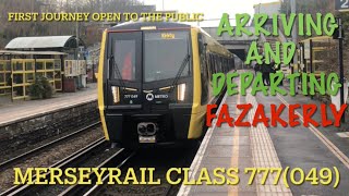 NEW Merseyrail Class 777 train arriving and departing Fazakerly train station [upl. by Atinna]