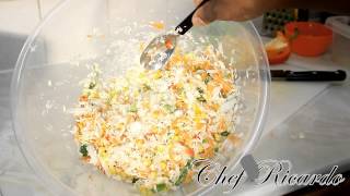 Jamaican Home Made Coleslaw Recipe Best Of The Best 2014  Recipes By Chef Ricardo [upl. by Ricard]