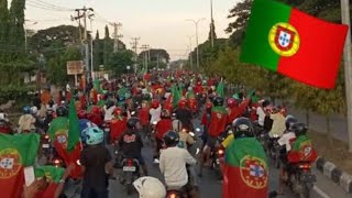 Adeptos Portugal em Timor Leste festeza a vitoria do portugal jogo contra Switzerla Forca Portugal [upl. by Llevra]