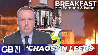 CHAOS on the streets as MAJOR Leeds riot escalates resulting in appalling violence [upl. by Maxa867]