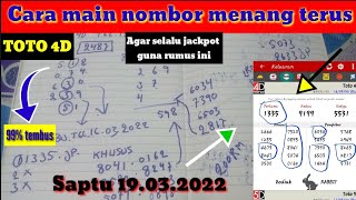 Cara main nombor menang terus full TOTO 4D togel malaysia  saptu 19032022 rumus jitu toto 4D [upl. by Annauqal]