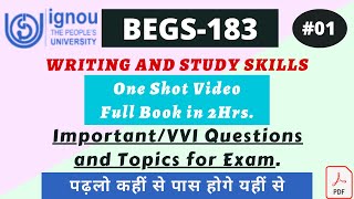 IGNOU BEGS183 VVIImportant Questions For Exam Full Book in 2 hrPart01Shikshamatters ignou [upl. by Ybrad]