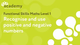 Functional Skills Maths Level 1  Recognise and use positive and negative numbers [upl. by Malorie]