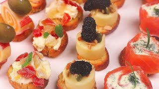 카나페4종 파티요리쉽게만들기 🎄Easy CANAPES IDEAS 🎄 パーティー カナッペ 5つ Appetizers 핑거푸드까나페 간단레시피 [upl. by Bannasch]