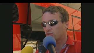 F1 Gran Bretagna 1999  Stella Bruno intervista Eddie Irvine dopo il Gran Premio [upl. by Ynittirb834]