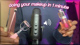 ASMR  1 MINUTE MAKEUP APPLICATION RP fast amp aggressive [upl. by Peterec367]