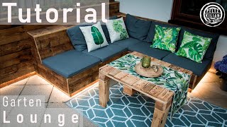 Garten Lounge  Paletten Lounge  selber bauen  DIY  Upcyling [upl. by Thinia154]