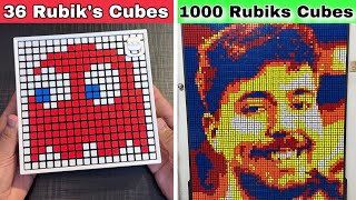 Rubik’s Cube Mosaic Art Level 1 to 100 🤯 [upl. by Alletneuq]