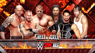 WWE 2K16  Evolution vs Shield  Hell In A Cell Match  PS4 Gameplay [upl. by Klos]