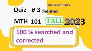 mth 101 quiz 3 solution fall 2023mth101 quiz 3 solution fall 2023mth 101 quiz 3 2023 [upl. by Lathrop]