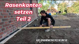 Bau auf der Baustelle 👉 Pflastern Teil 2 🧱 Rasenkanten setzen 👍 bau arbeit bauen rund ums Haus [upl. by Veriee363]