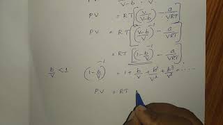 DERIVATION OF VIRIAL EQUATION FROM VAN DER WAALS EQUATION [upl. by Mariellen]