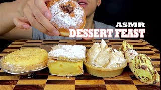 ASMR DESSERT FEASTNUTELLA DOUGHNUT VANILLA SLICE CUSTARD TART CANNOLI LEMON MERINGUE TART [upl. by Ylro]