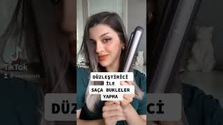 Düzleştirici ile saçıma nasıl bukle veriyorum  💆‍♀️ [upl. by Adnwahsat]