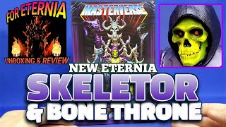 UNBOXING amp REVIEW Masterverse SKELETOR and BONE THRONE Masters of the Universe Figure amp Havoc Throne [upl. by Arahc]