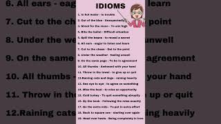 Idioms  Idioms in English shorts ytshorts shortsfeed  useful idioms  important idioms [upl. by Llebanna83]