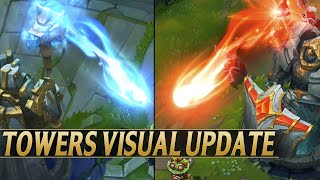 NEW TOWERS VISUAL EFFECTS UPDATE COMPARISON  League of Legends [upl. by Kimbell]