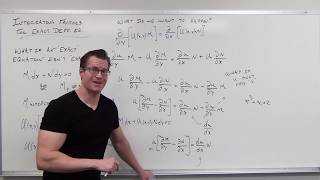 Integrating Factor for Exact Differential Equations Differential Equations 30 [upl. by Schecter]