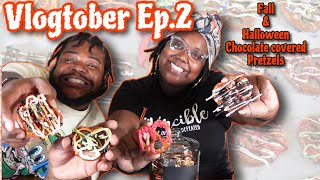 Vlogtober Episode 2  DIY Fall  Halloween Chocolate Covered Pretzels [upl. by Laurel]