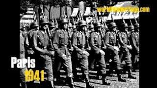 1941 Paris  Deutsche Besatzung  große Militärparade 1 [upl. by Walworth]