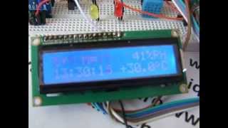 clock with thermostat and hygrostat using Arduino [upl. by Enyrehtac748]