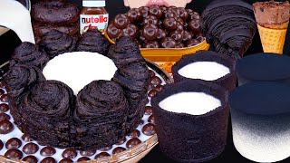 ASMR MALTESERS MAGNUM CHOCOLATE ICE CREAM CAKE DOUGHNUTS NUTELLA DESSERT MUKBANG 먹방 咀嚼音EATING SOUNDS [upl. by Atinus]