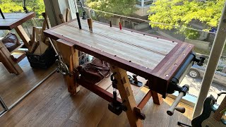 Maple and Mahogany Moravian workbench for my home office 👀 [upl. by Welton]