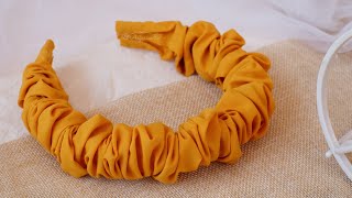 NO SEW Scrunchie Tutorial  How to Make NO SEW Hair Scrunchies Headband DIY for BEGINNERS [upl. by Dnalram679]