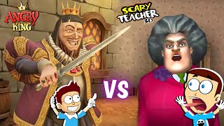 Scary Teacher 3D vs Angry King  Shiva and Kanzo Gameplay [upl. by Niajneb999]