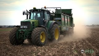 John Deere 6830  Bergmann TSW 5210 Streuer beim Mist streuen [upl. by Ahtiek527]