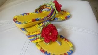 Cómo hacer sandalias tejidas a crochet [upl. by Danialah]