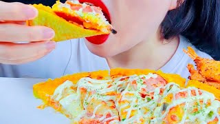 ASMR Cheese Pizza Shrimps Eating Vlog Mukbang 맛있는 치즈 페퍼로니 피자 튀긴 새우 먹기 eatshumiasmr4134 [upl. by Aniar]