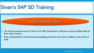 Most Important points all SAP Consultants must avoid as a Beginner  Sivans SAP SD Training [upl. by Jessamine]