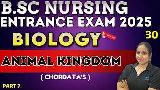 ANIMAL KINGDOM  BSC NURSING ENTRANCE BIOLOGY  bsc nursing entrance exam 2025 new batch [upl. by Otrebmuh]