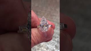 HRD Certified 4 01 Carat Pear Cut Diamond Ring  VVS2 Clarity  I Color  Timeless Sophistication [upl. by Airtened]