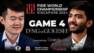 Game 4 Stream  FIDE World Championship Match 2024  Ding Liren vs Gukesh D [upl. by Aniehs]