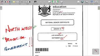 LIFE SCIENCE PAPER 1 SEPTEMBER 2024 PREPARATORY EXAMINATION NORTH WEST PROVINCE [upl. by Trixy]