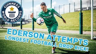 Ederson Longest Football Drop Kick  Guinness World Records [upl. by Midis330]