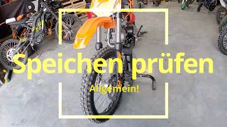 Speichen prüfen nachziehen pitbike motorrad motocross spannen 125ccm 250ccm 450ccm allgemein ATV [upl. by Ace]