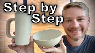 Slip Casting Step by Step Using Shape Cast Molds to Slip Cast Pots [upl. by Burk]