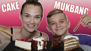 CELEBRATING ALL AUGUST BIRTHDAYS MUKBANG  STRAWBERRY CHEESECAKE RED VELVET CHOCOLATE EXPLOSION [upl. by Laurel]