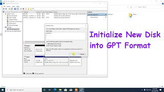 How to initialize new disk into GPT  MBR format  Create Partition to new hard drive on Windows 10 [upl. by Apfelstadt184]