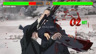 Katana Man VS Aki Hayakawa With Healthbars  Chainsaw Man [upl. by Anelaj]