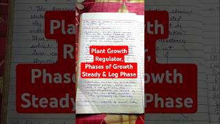 Plant Growth Regulator Phases of Growth Steady amp Log Phase Auxin shortnotes biology notes [upl. by Atkins303]