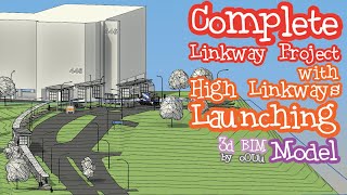 Complete covered linkway BIM model with high linkway structures launching [upl. by Rotberg]