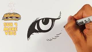 EASY How to Draw WOLF EYE [upl. by Yeltsew450]