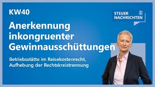 Steuerliche Anerkennung inkongruenter Gewinnausschüttungen  Steuernachrichten Update 4024 [upl. by Idnor]