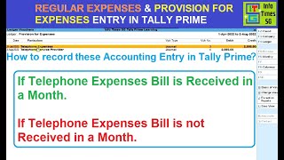 Telephone Expenses Entry in Tally  How to Pass Expenses Entry in Tally Prime Provision for expense [upl. by Anthea521]