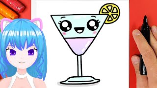 LERNEN SIE EINFACH EINEN KAWAII COCKTAIL ZU ZEICHNEN [upl. by Caprice]